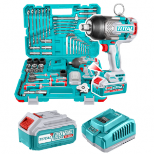 Set De 126 Piezas: Llave De Impacto Inalámbrica 3/4" 1350Nm-TOTAL