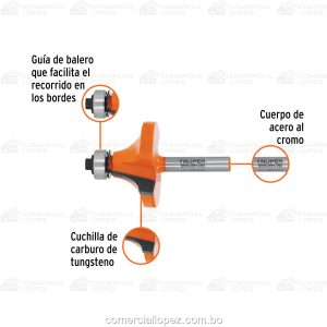 Broca para redondeado para router- trupper - Imagen 3