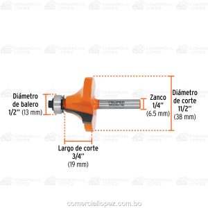 Broca para redondeado para router- trupper - Imagen 4