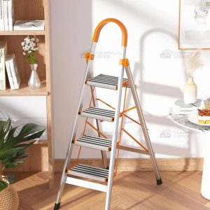 Escalera plegable aluminio 4 peldaños- emperador