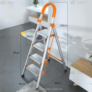 Escalera plegable aluminio 4 peldaños- emperador - Imagen 3