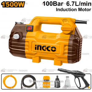 Hidrolavadora Motor de Inducción 1500W - INGCO - Imagen 3