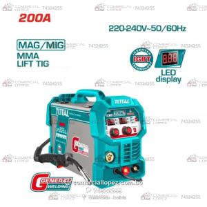 Maquina de Soldar 200A MIG/MMA/TIG Lift - TOTAL