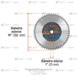 Disco de Sierra P/Madera 12" de 60D - Truper - Imagen 4