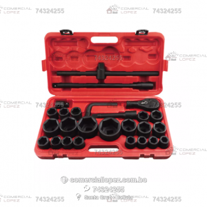 Juego de Llaves de Dados Encastre 3/4" y 1" 26pcs