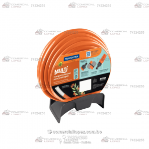 Manguera para Riego Tramontina Multi 1/2" 30m + Soporte y Accesorios Tramontina