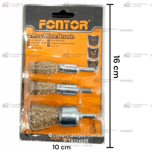 Kit de 3 Cepillos de Alambre para taladro