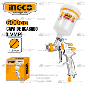 Pistola de Pintura por Gravedad Boquilla 1.3mm-INGCO