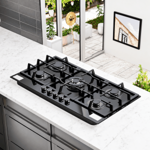 Cocina a Gas Brasill de 5 Hornallas Empotrable – Vidrio Templado - Imagen 3