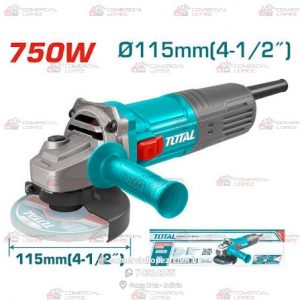 Amoladora Angular  750W de 4½ Pulgadas para Metal TOTAL