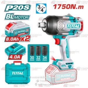 Llave de Impacto  20V – 1750 Nm, Encastre de 3/4" TOTAL