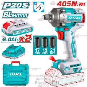 Llave de Impacto Inalámbrica 20V 405Nm Brushless con Encastre de 1/2 Pulgada Total