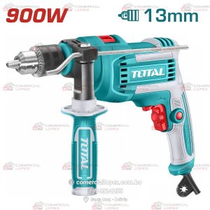 Taladro Percutor Eléctricos de 900W con Mandril Metálico de 13 mm TOTAL